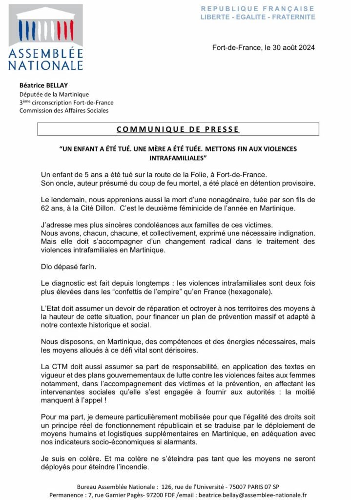 Un enfant a été tué. Une mère a été tuée. Mettons fin aux violences intrafamiliales.