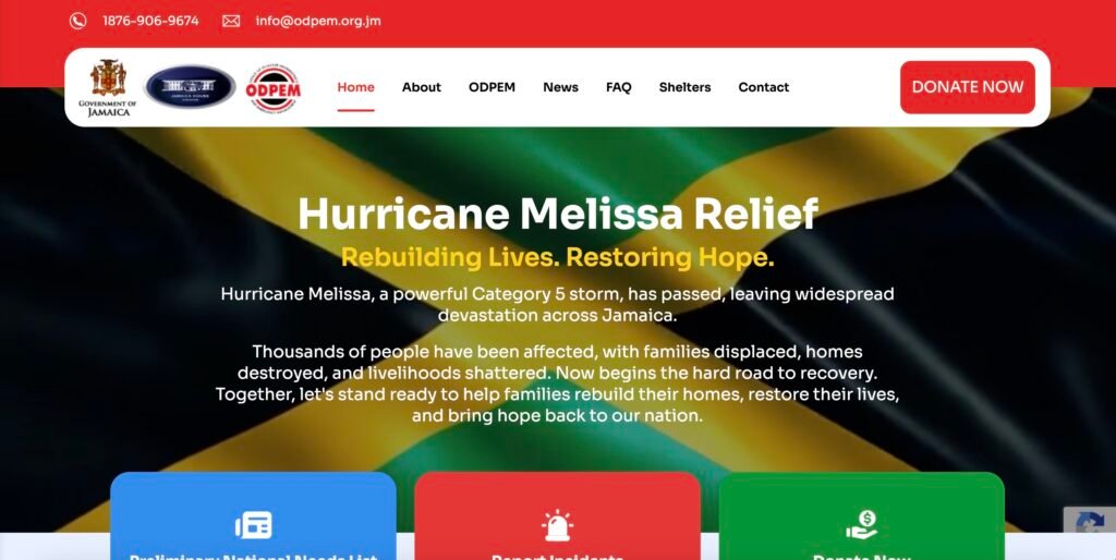 Jamaïque. Ouragan Melissa. Une plateforme officielle pour coordonner les secours et mobiliser le soutien