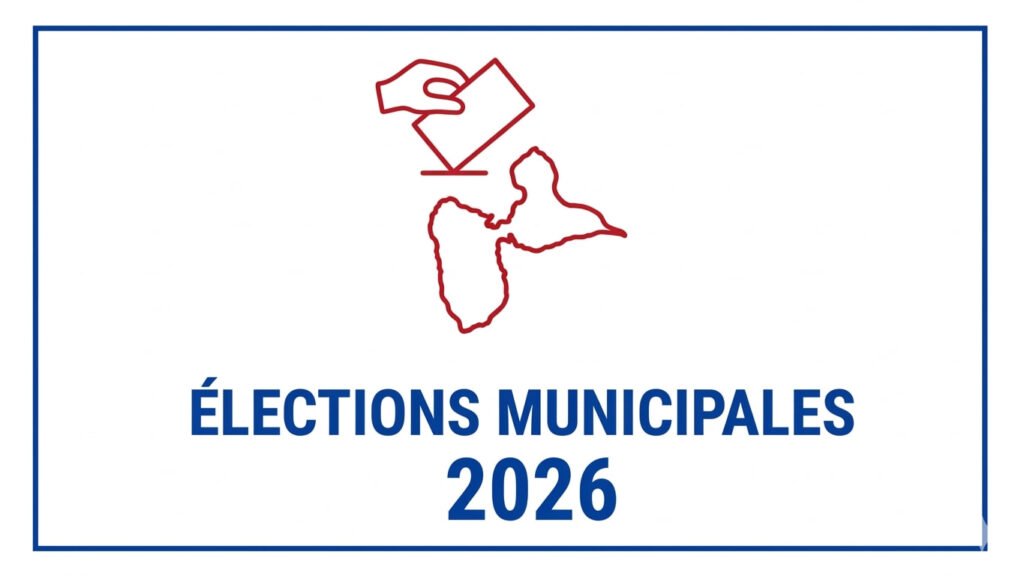 pictogramme bulletin de vote et carte de la guadeloupe