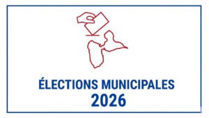 pictogramme bulletin de vote et carte de la guadeloupe