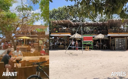 Kabana Beach avant et après démolition Port-Louis