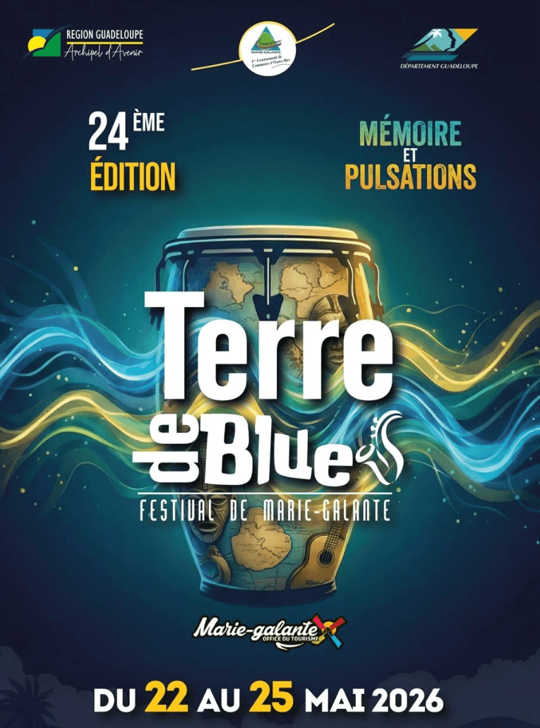 Affiche du festival Terre de Blues 2026 à Marie-Galante en Guadeloupe