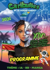 Affiche du festival Caribulles 2026 en Guadeloupe dédié à la bande dessinée, au manga et aux cultures caribéennes