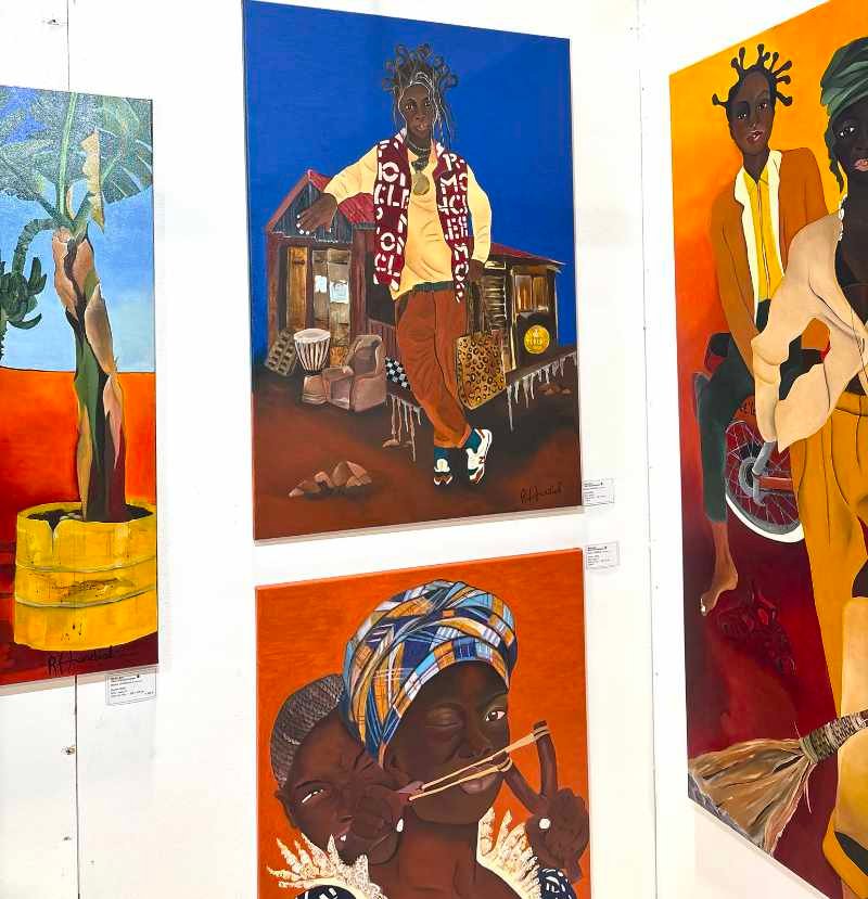 Œuvres de l'artiste guadeloupéenne Renée Hardial exposées à la Pool Art Fair Guadeloupe