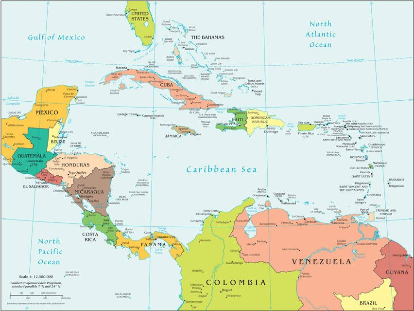 Carte de la Caraïbe, symbole de l'identité caribéenne plurielle