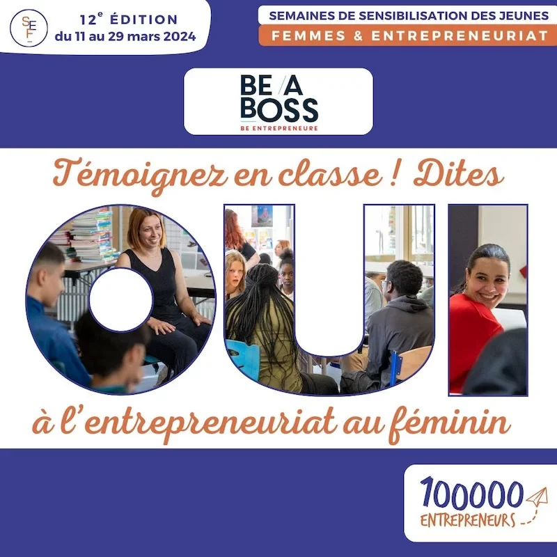 Be a boss participera aux « Semaines de sensibilisation des jeunes – Femmes et Entrepreneuriat » en partenariat avec 100 000 entrepreneurs